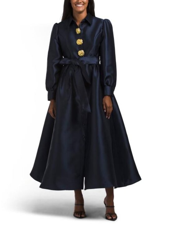 Nancy Yang Dresses & Skirts - NANCY YANG Decorative Button Mikado Gown